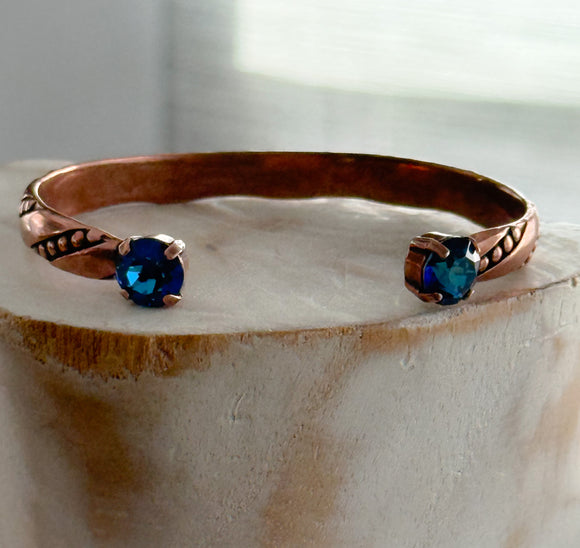 Bermuda Blue~Simple Etched Bangle Bling