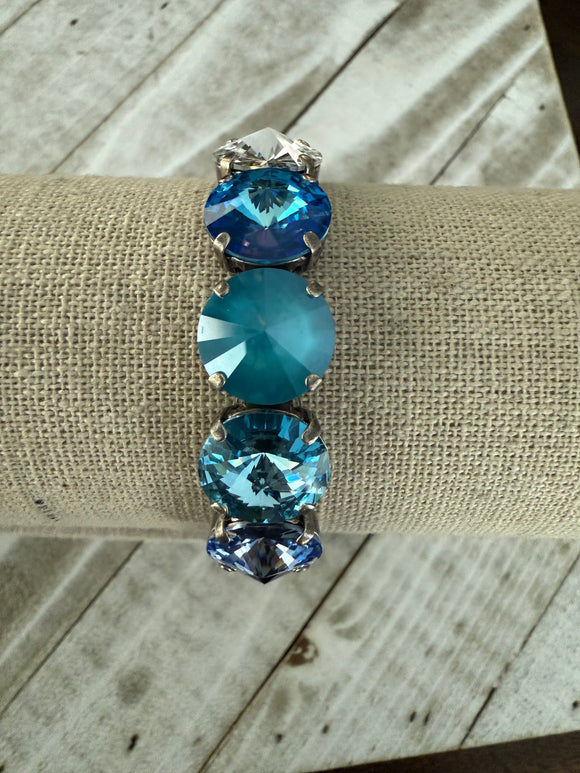 Aqua Blues Stretch Bracelet (14mm)
