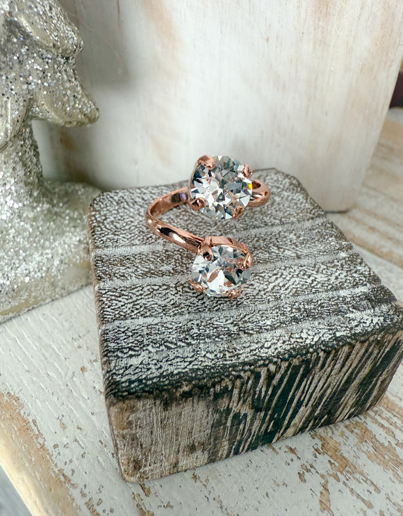 Rose Gold~Twisted Ring Bling