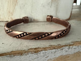 Copper~Simple Etched Bangle Bling