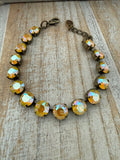Yellow Opal Antique Brass