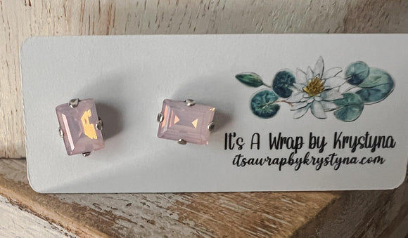 Rose Water Mini Rectangle Studs