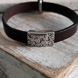 Brown Leather Cross Bracelet