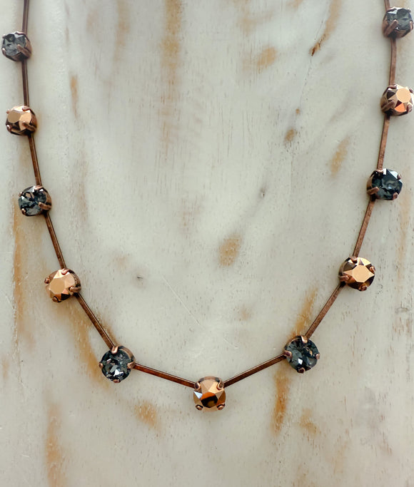 Silver Night & Rose Gold  Chaton Crystal Trail