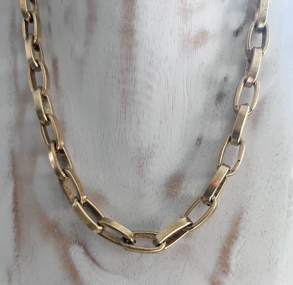 Brushed Gold Steel Thick Chain