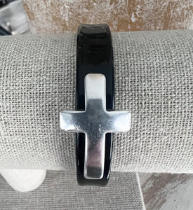 Cross Patent Leather Bracelet